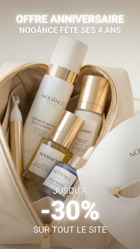 -30% sur le site de nooance cumulables avec totheglow15 jusqu'au 4 octobre