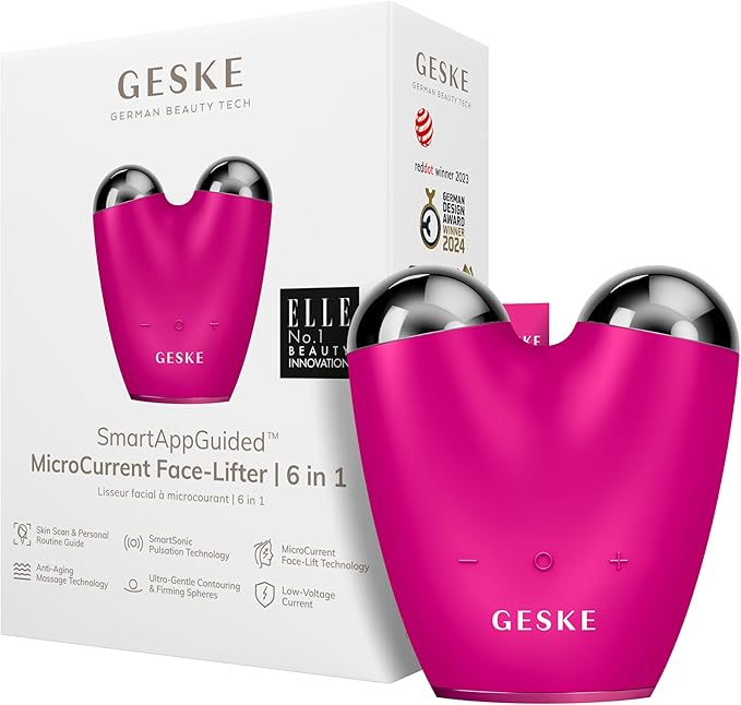 Appareil micro-courant GESKE 6-in-1 SmartAppGuided, dispositif liftant anti-âge pour le visage offre black friday